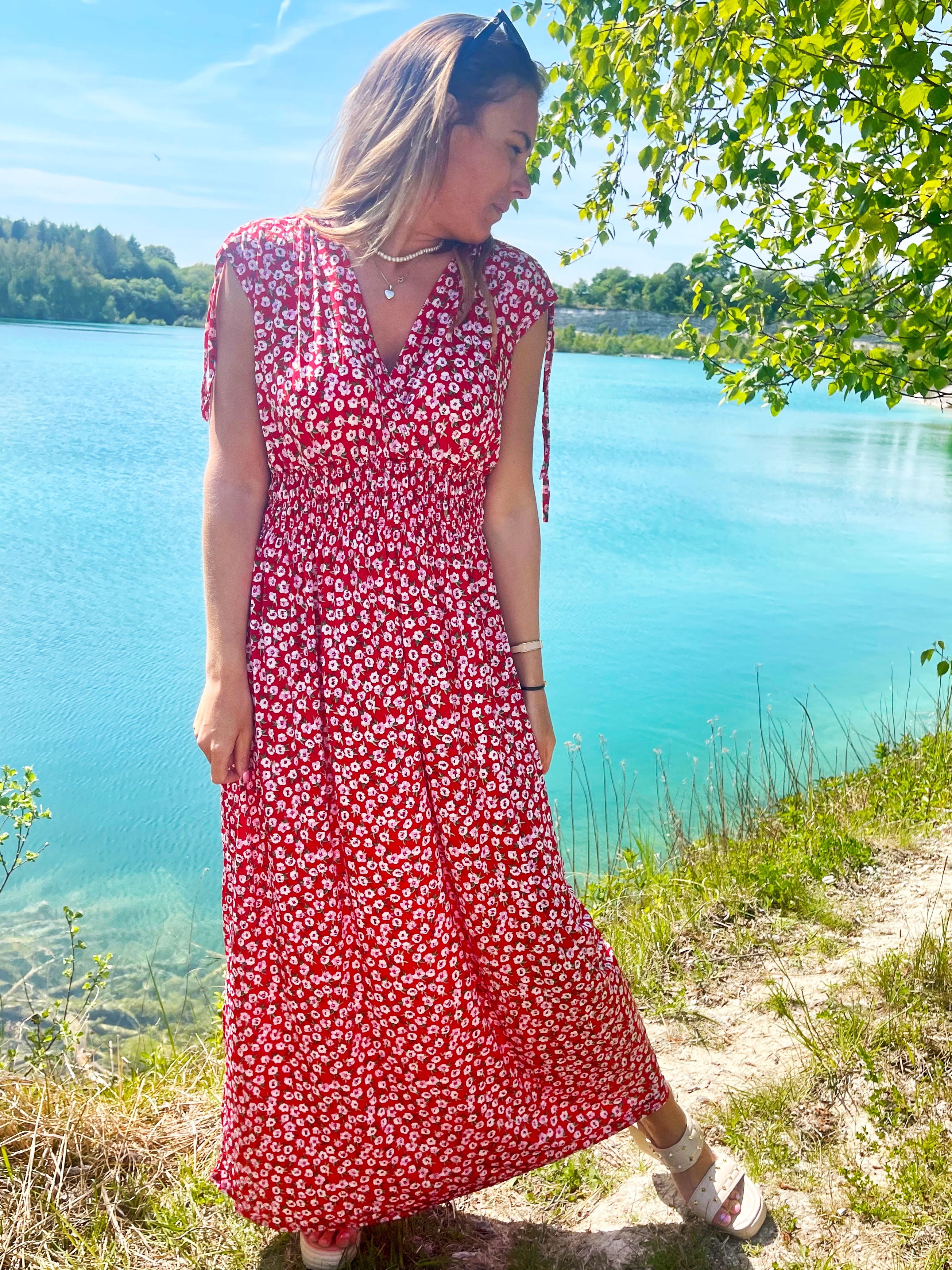 Pams Sleeveless - Lang kjole i elastisk stof